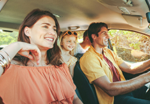 family in car