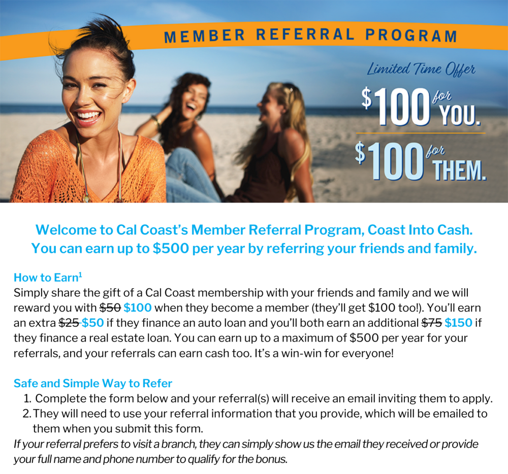 Coast into Cash - Member Referral Program