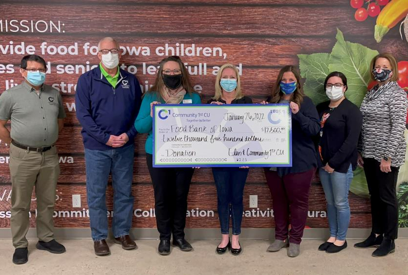 C1st and Elan donates $12,500 to Food Bank of Iowa