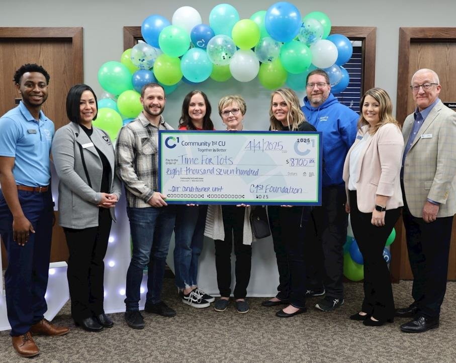 time for tots grant check presentation