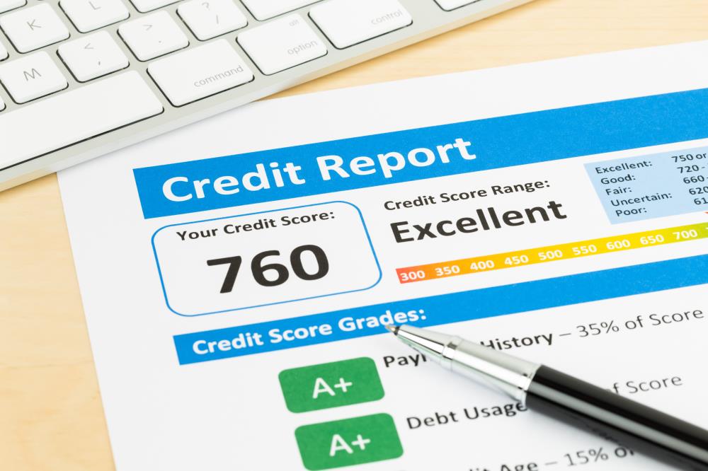 printed out credit report sample