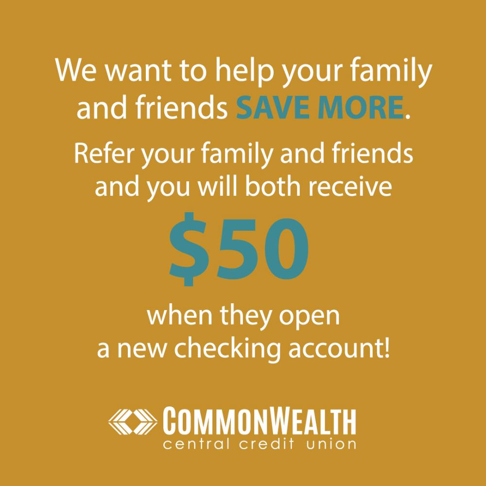 Refer your friends and family and you will each earn $50!
