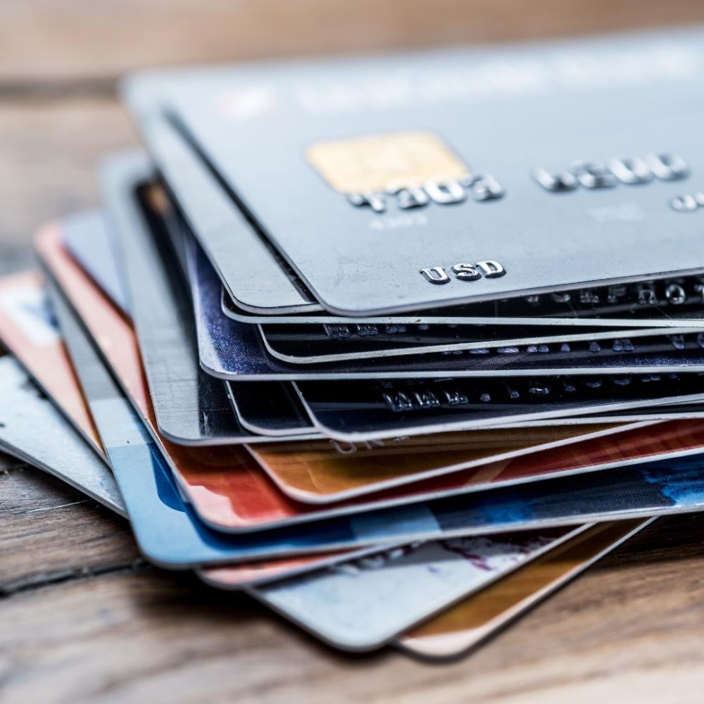 A stack of credit cards