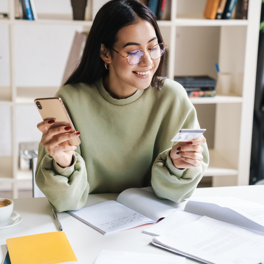 Young woman building her Credit Score