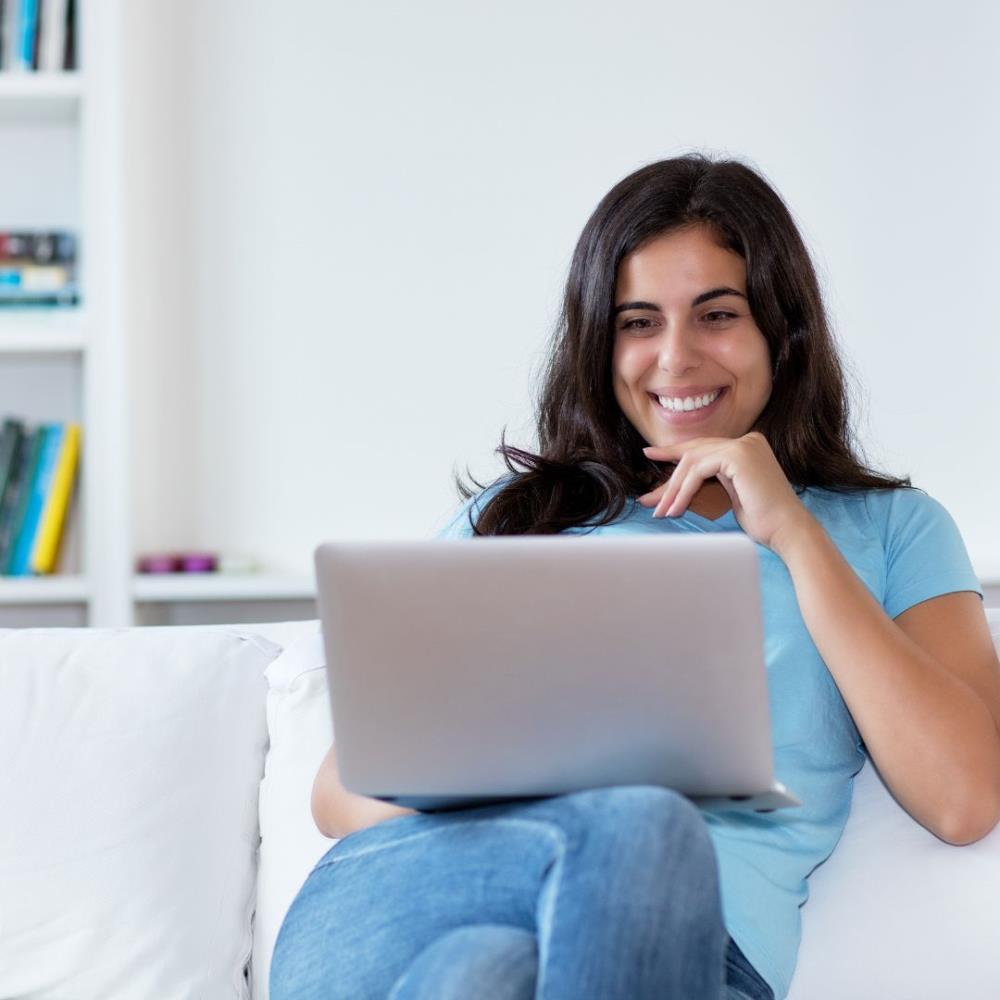 Happy Woman on laptop
