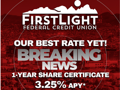 FLFCU Our best rate yet! breaking news 1-yr share certificate 3.25% APY*
