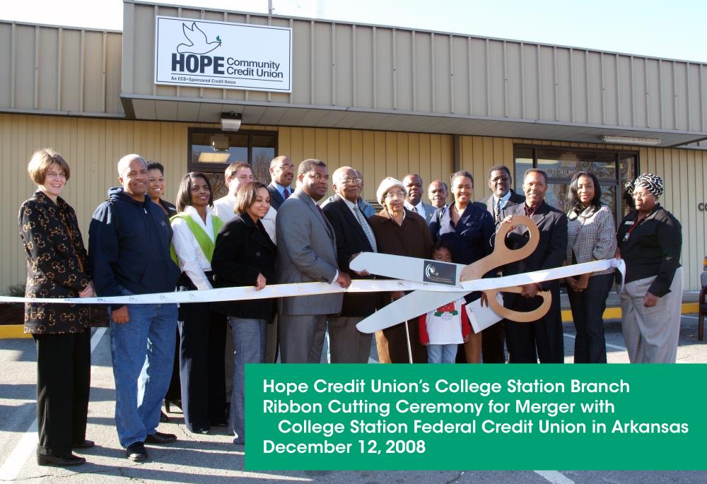 Ribbon Cutting Ceremony Celebrating a Merger with College Station Federal Credit Union in Arkansas