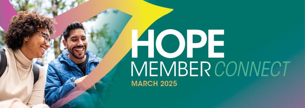 HOPE Member Connect -March 2025 - Younger couple outdoor enjoying nature.