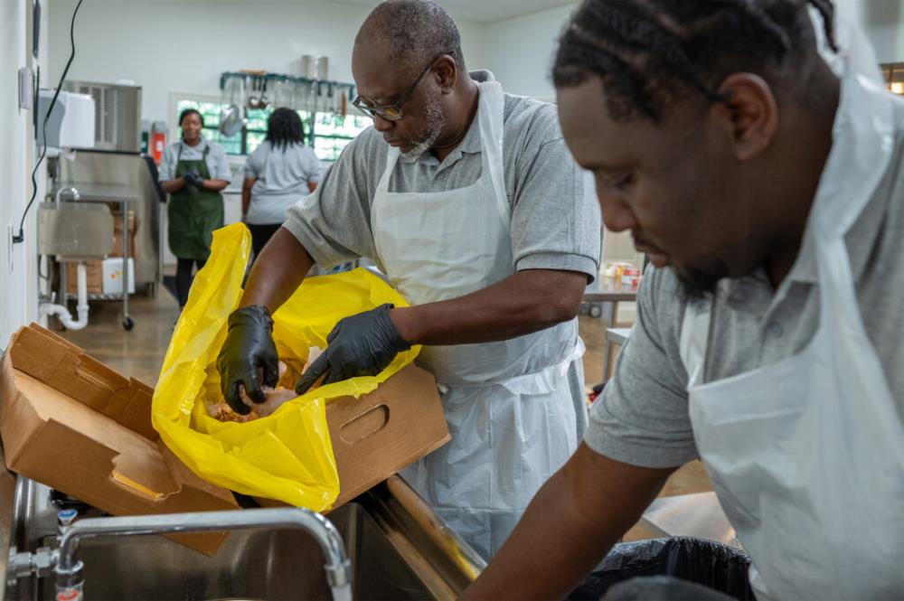 Staff at The Grove Event Venue in Hattiesburg, Mississippi, Preparing Food in the Commercial Kitchen