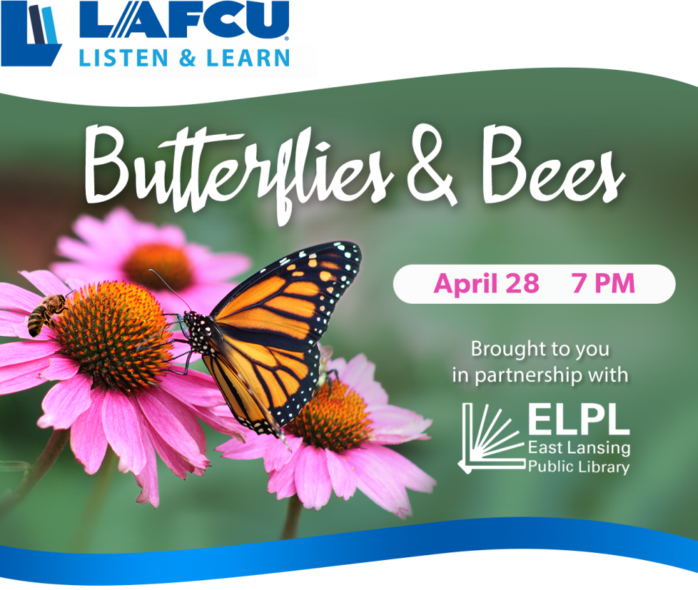 Butterflies & Bees, April 28 at 7 PM
