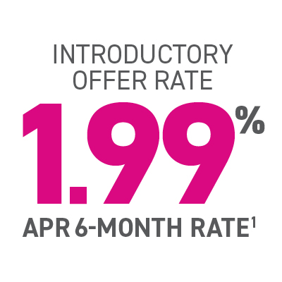 Introductory Offer Rate: 1.99% APR 6-Month Rate