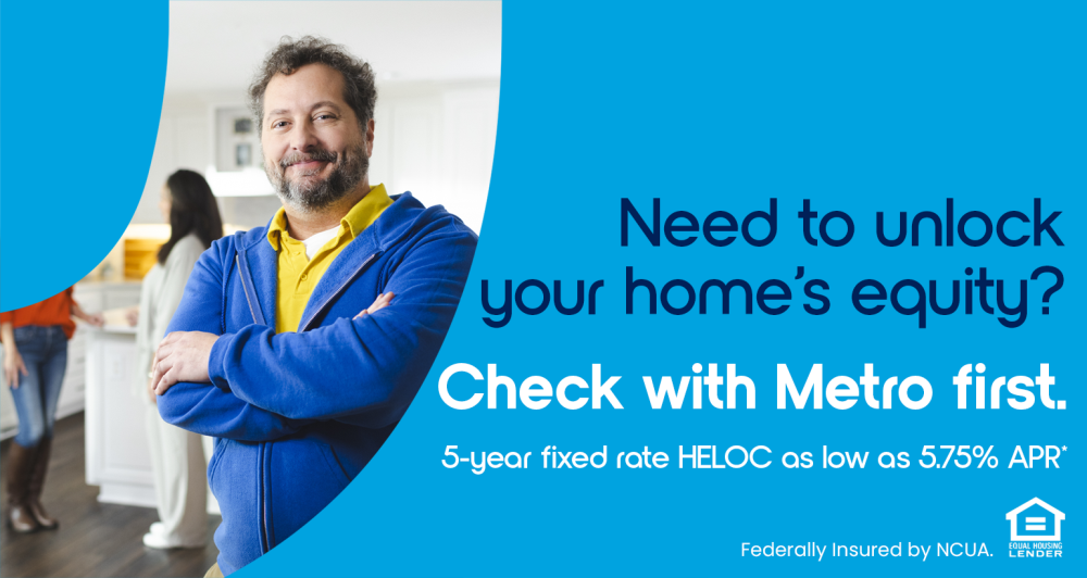 Need to unlock your home's equity? 5-year fixed rate HELOC as low as 5.75% APR*
