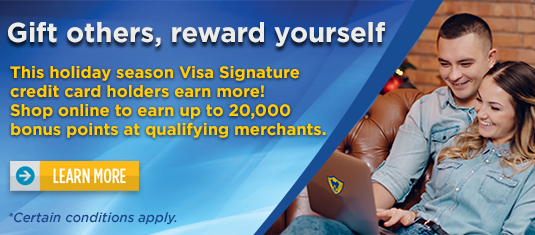 Earn bonus points with Visa Signature.