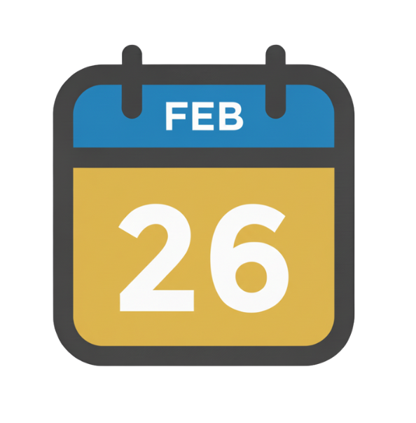 Calendar marking February 26
