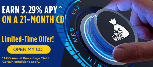 Supercharge your savings on a 21-Month CD!