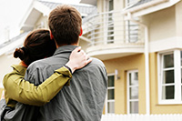 couple looking at house